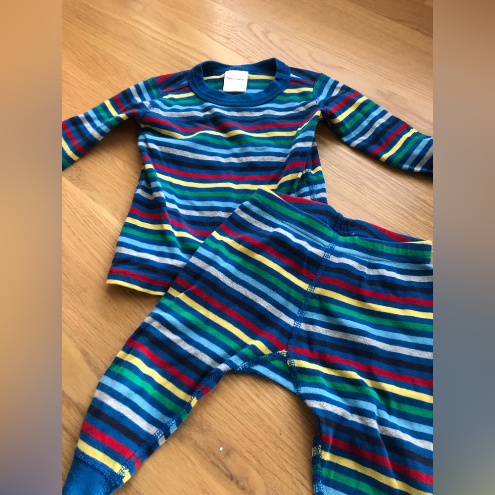 Cute blue rainbow stripe Hannah PJs